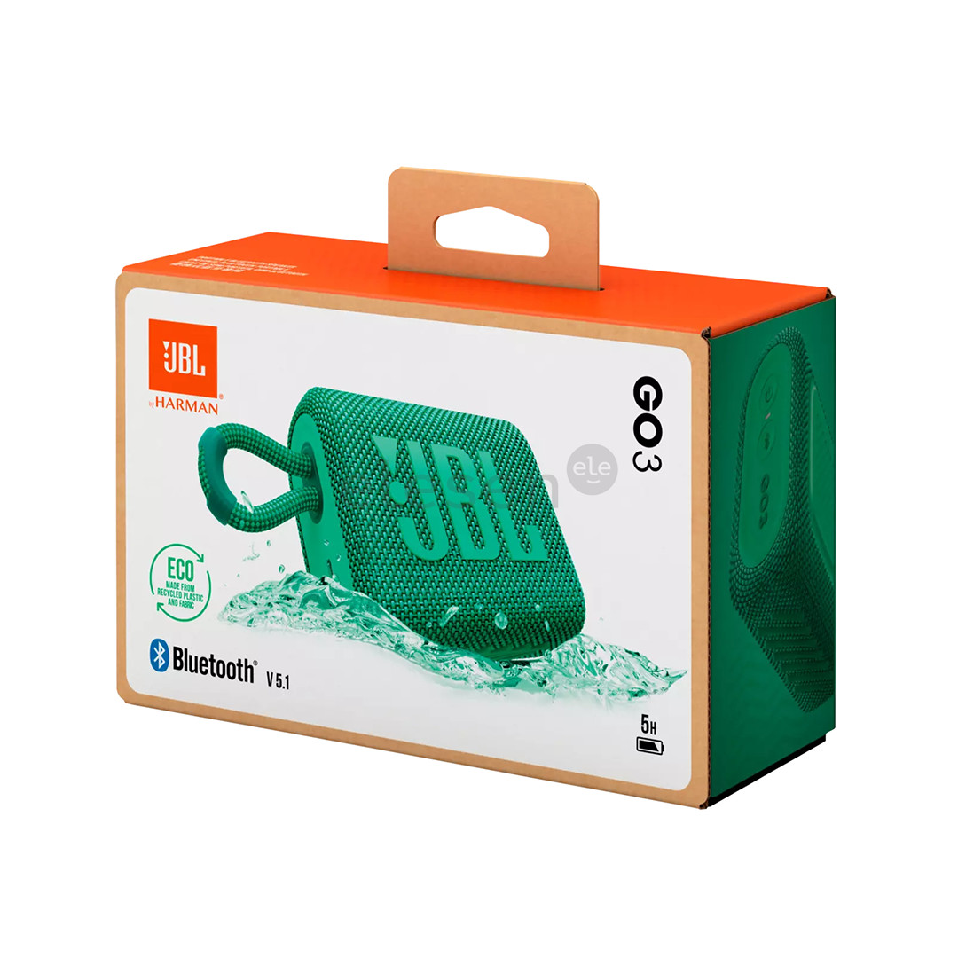 JBL GO 3 Eco, žalia - Belaidė kolonėlė
