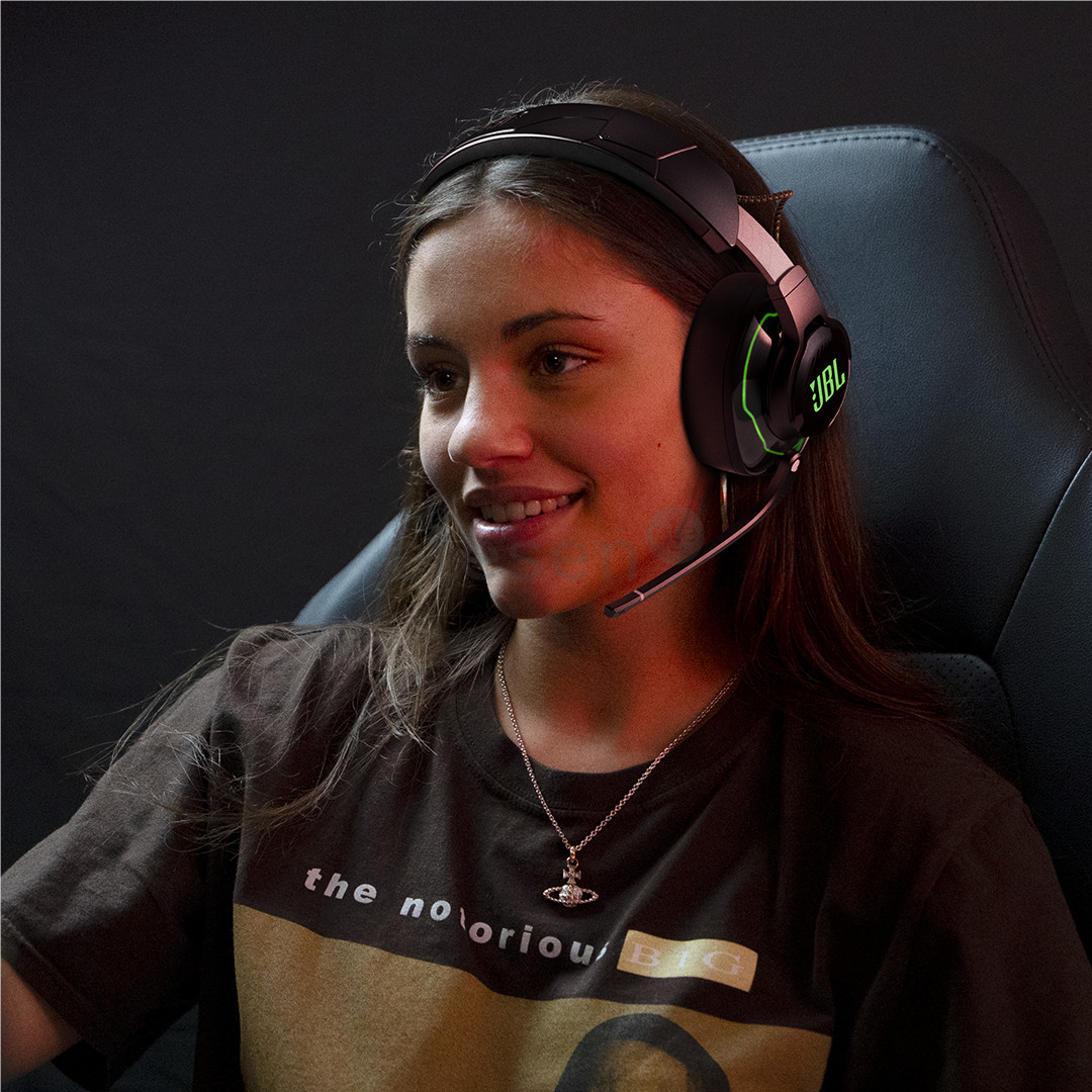 JBL Quantum 910X Console Wireless, черный/зеленый - Беспроводная игровая ганитура Товар - JBLQ910XWLBLKGRN