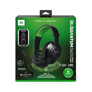 Belaidės ausinės JBL Quantum 360X Console Wireless, Xbox Prekė - JBLQ360XWLBLKGRN