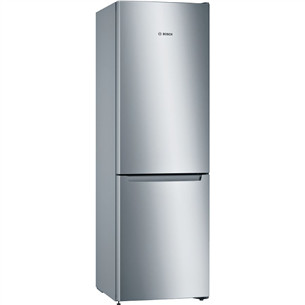 Bosch Series 2, NoFrost, 305 L, 186 cm, nerūdijančio plieno - Šaldytuvas KGN36NLEA
