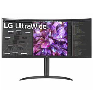 Monitorius LG UltraWide WQ75C, 34'', curved, QHD, LED IPS, USB-C Prekė - 34WQ75C-B 34WQ75C-B