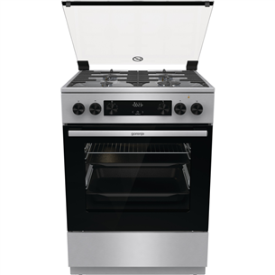 Gorenje, 71 L, width 60 cm, stainless steel - Gas cooker with electric oven
