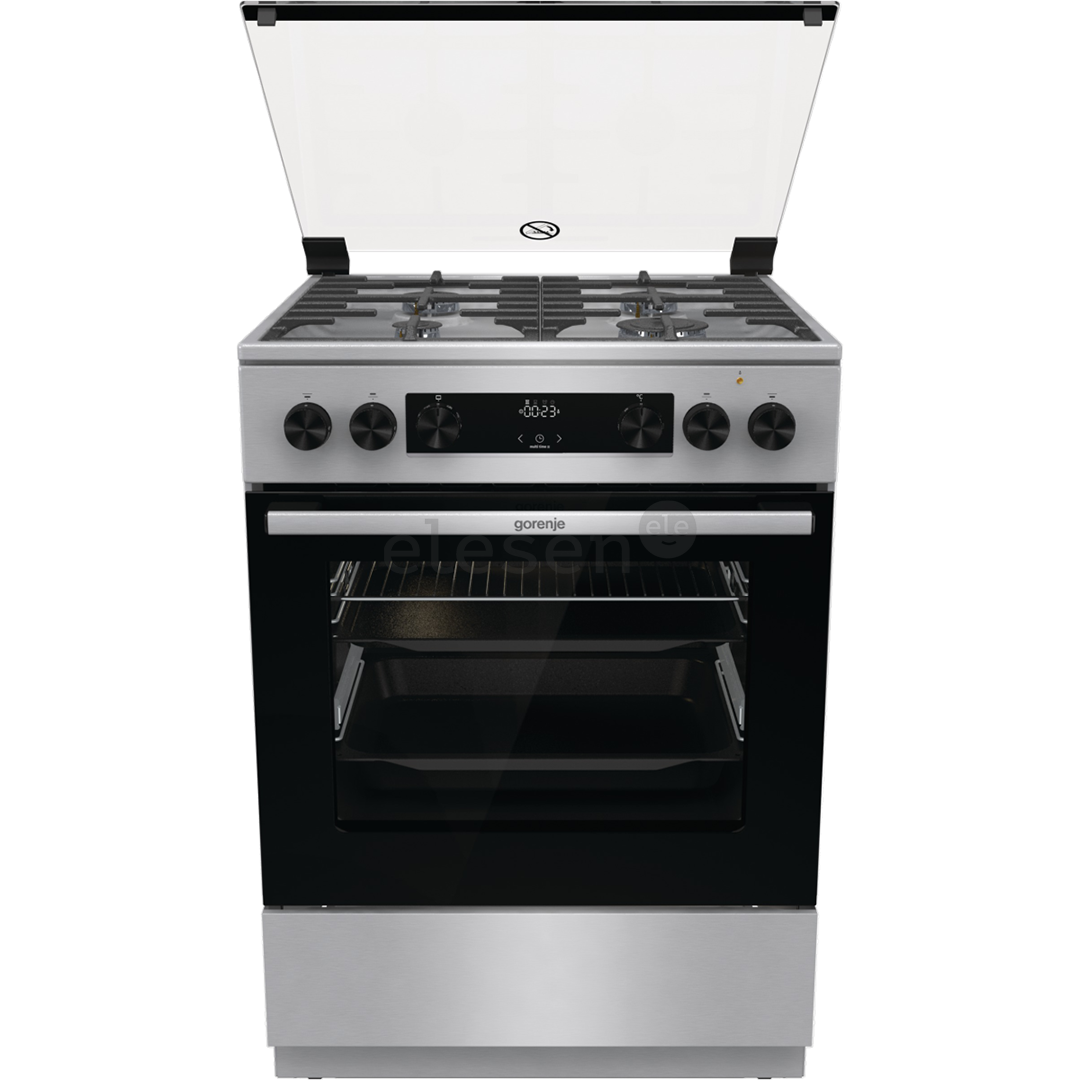 Gorenje, 71 L, width 60 cm, stainless steel - Gas cooker with electric oven