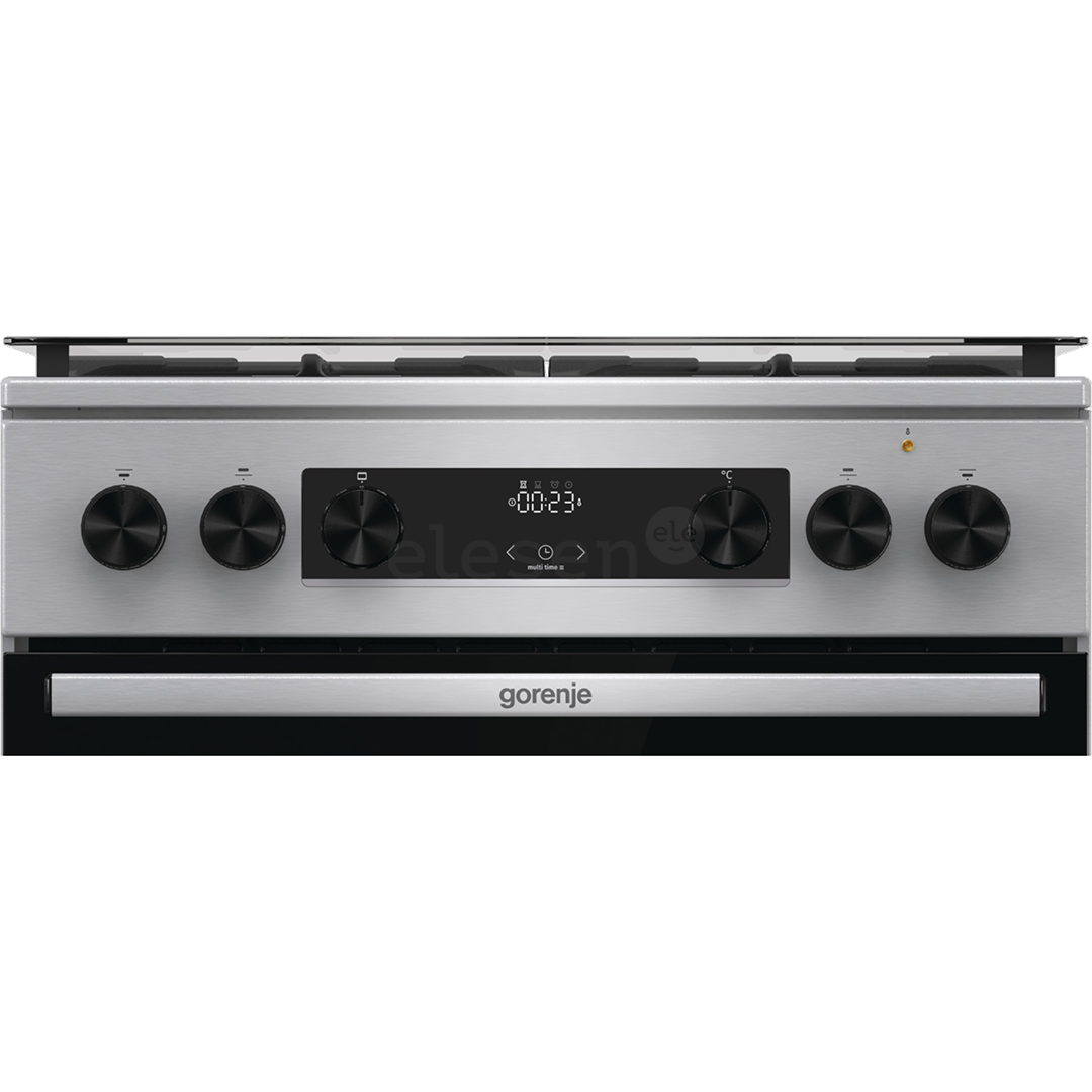 Gorenje, 71 L, width 60 cm, stainless steel - Gas cooker with electric oven