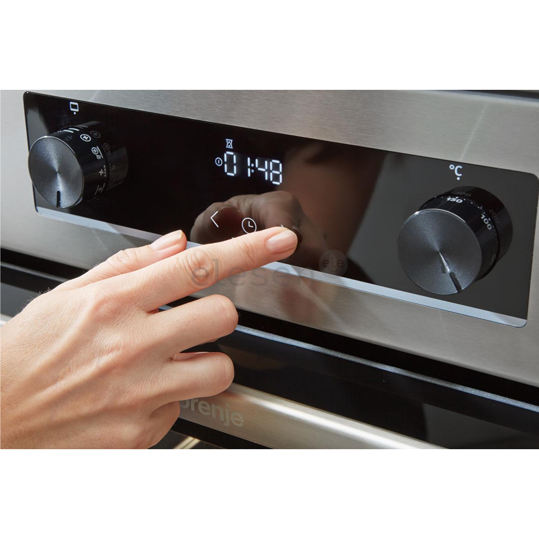 Gorenje, 71 L, width 60 cm, stainless steel - Gas cooker with electric oven