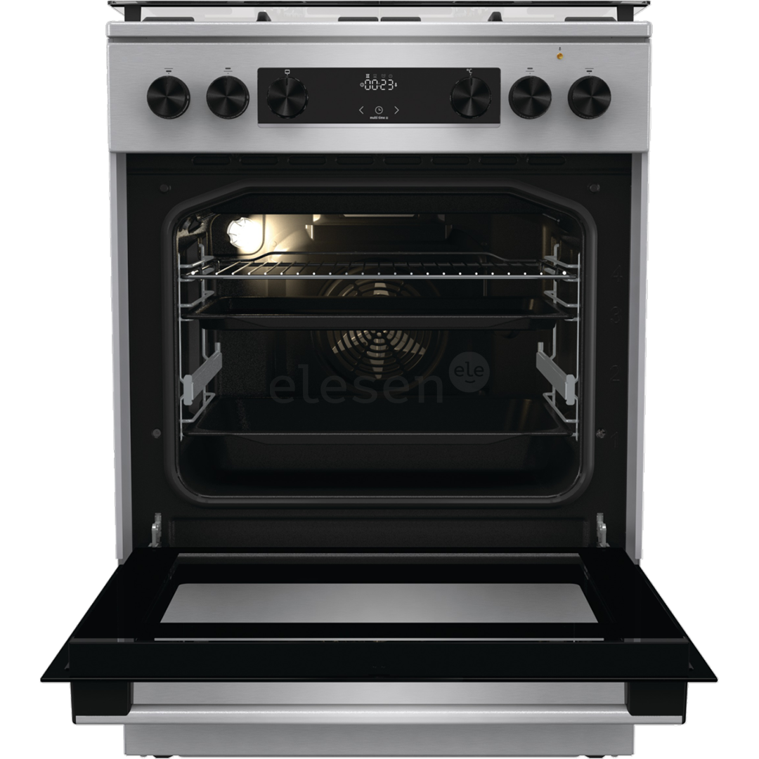 Gorenje, 71 L, width 60 cm, stainless steel - Gas cooker with electric oven