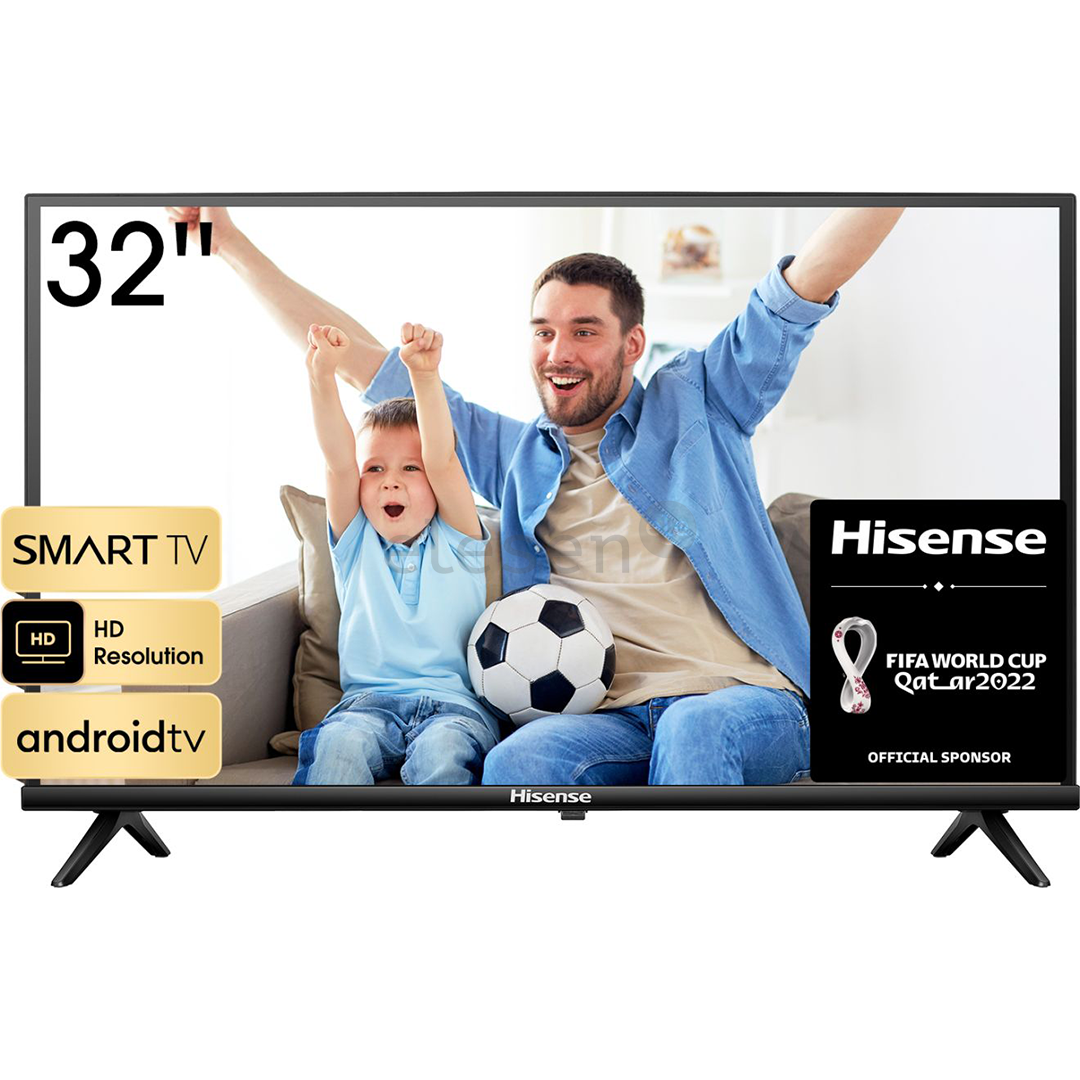 Hisense A4HA, 32'', HD, LED LCD, feet stand, black - TV