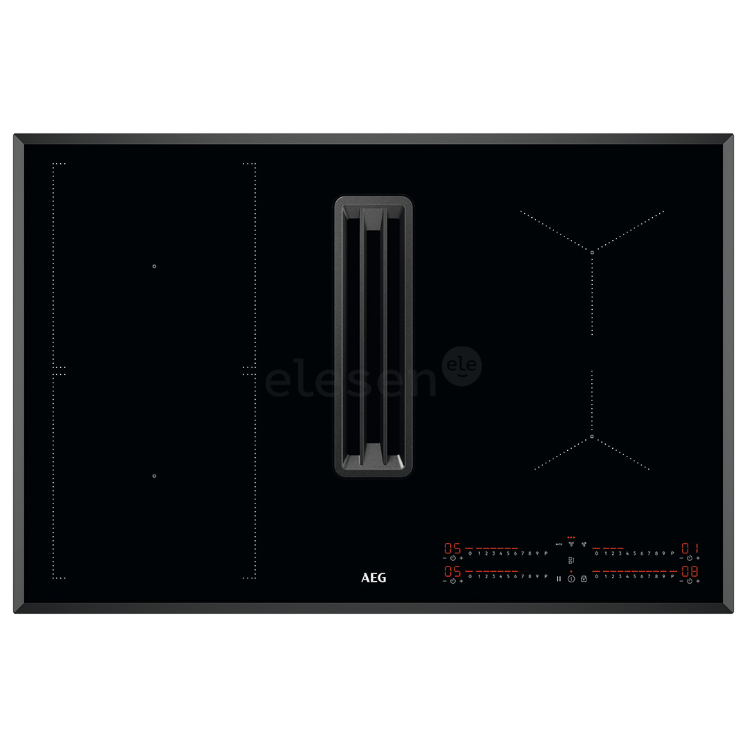 AEG 6000 Bridge, 80 cm, juoda - Įmontuojama indukcinė kaitlentė su gartraukiu