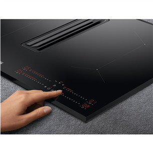 AEG 6000 Bridge, 80 cm, juoda - Įmontuojama indukcinė kaitlentė su gartraukiu