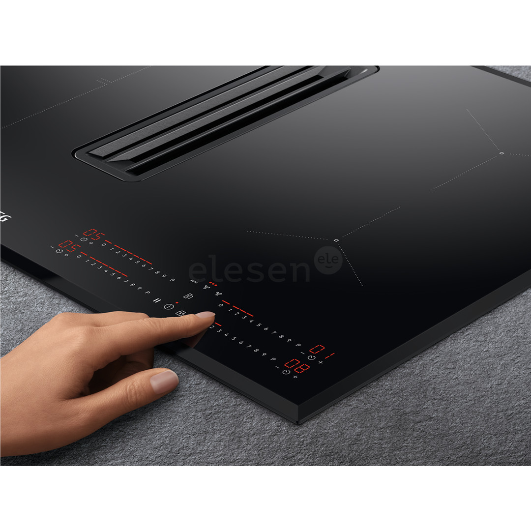 AEG 6000 Bridge, 80 cm, juoda - Įmontuojama indukcinė kaitlentė su gartraukiu