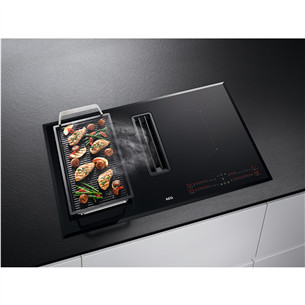 AEG 6000 Bridge, 80 cm, juoda - Įmontuojama indukcinė kaitlentė su gartraukiu