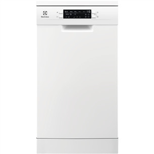 Electrolux 600 Slim, 10 komplektų talpa, plotis 44,6 cm, balta - Indaplovė ESS43210SW