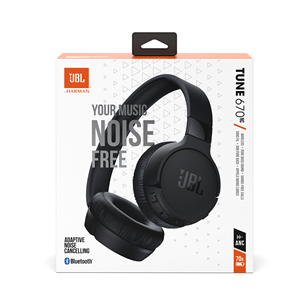 Belaidės ausinės JBL Tune 670NC, adaptive noise cancelling, juodos Prekė - JBLT670NCBLK