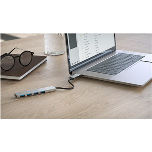 Hama USB Hub, 4x USB 3.2 Gen 1, USB-C adapter, gray - USB hub Item - 00200141