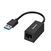 Adapteris Hama Network Adapter, USB-A -> LAN, black Prekė - 00300024