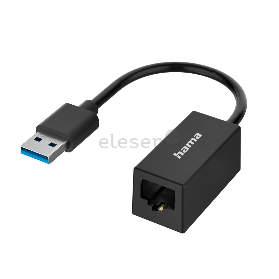 Hama Network Adapter, USB-A -> LAN, black - Adapter Item - 00300024