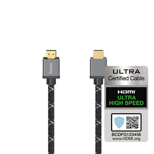 Laidas Hama Ultra High Speed, 8K, gold-plated, 1 m, gray Prekė - 00205238