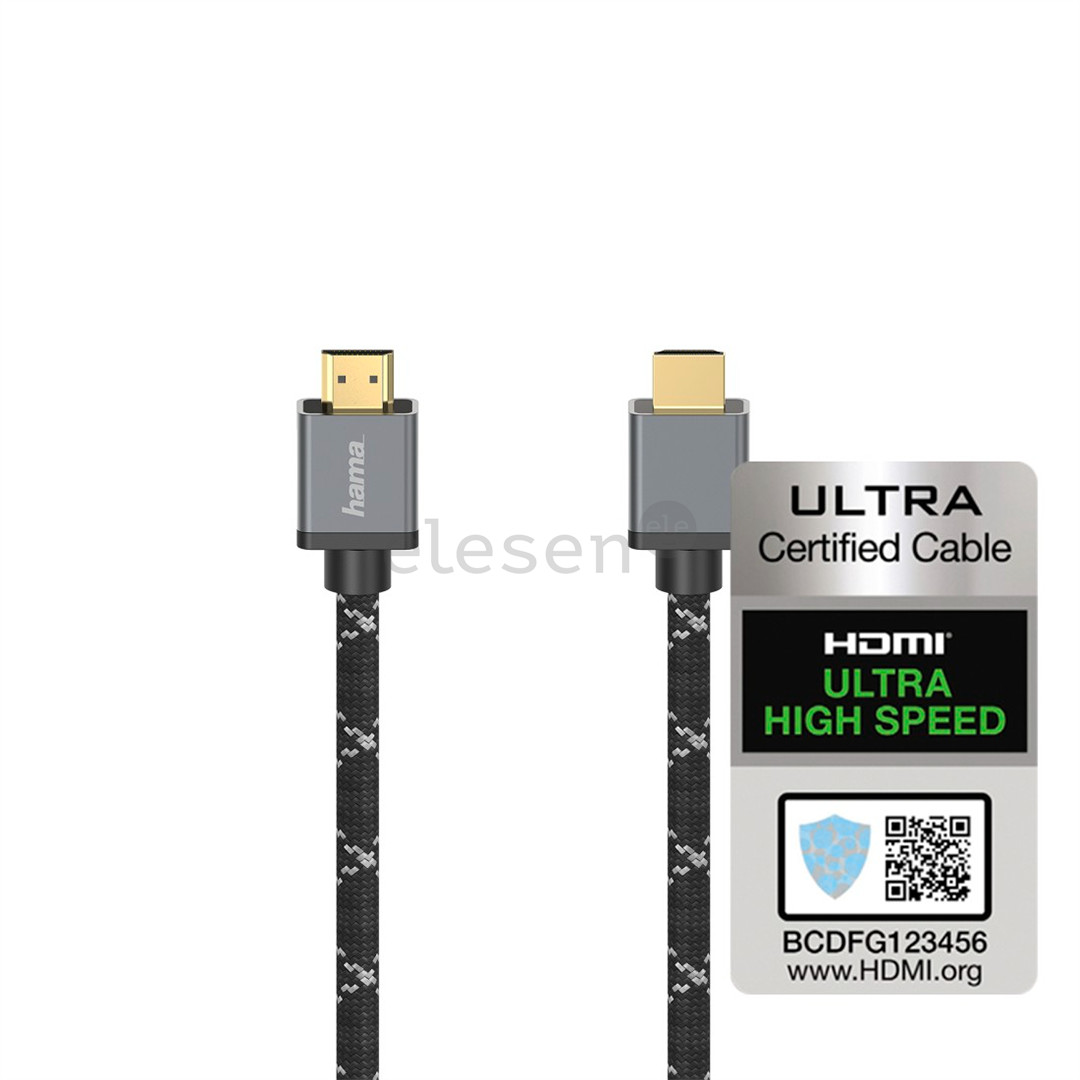 Hama Ultra High Speed, 8K, gold-plated, 1 m, gray - Cable Item - 00205238