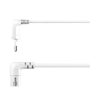 Maitinimo laidas Hama Power Cord, 2-pin, angled, 3 m, white Prekė - 00223283