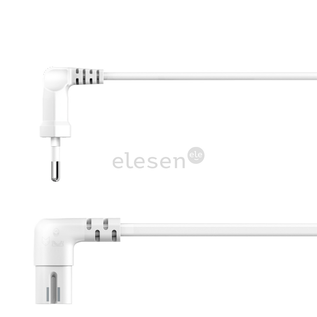 Hama Power Cord, 2-pin, angled, 3 m, white - Power cable