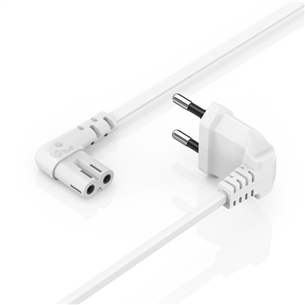 Maitinimo laidas Hama Power Cord, 2-pin, angled, 3 m, white Prekė - 00223283