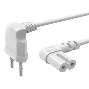 Maitinimo laidas Hama Power Cord, 2-pin, angled, 3 m, white Prekė - 00223283