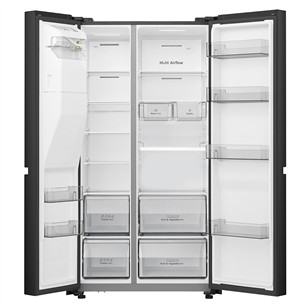 Hisense, No Frost, vanduo ir ledukai, talpa 632 L, aukštis 179 cm, juodas - Šaldytuvas