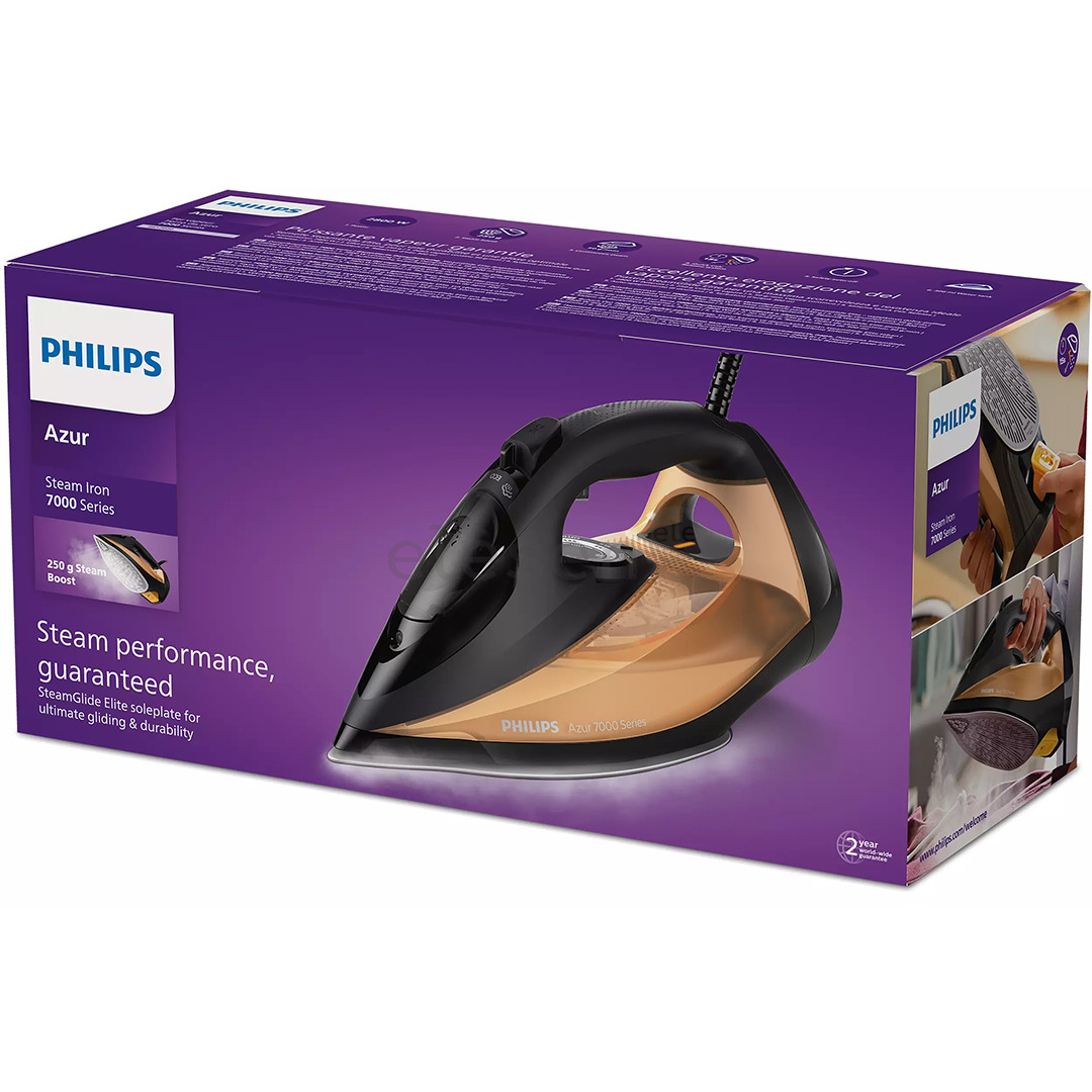 Philips Azur 7000 Series, 2800 W, black/golden - Steam Iron Item - DST7040/80