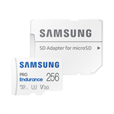 Samsung PRO Endurance, microSDXC + SD adapter, 256 GB, white - Memory Card Item - MB-MJ256KA/EU
