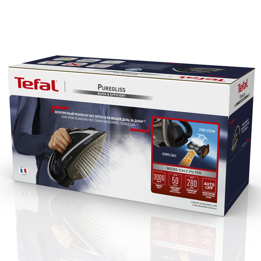 Tefal Puregliss, 3000 W, black - Steam iron Item - FV8062
