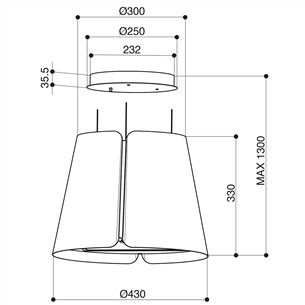 Faber BEAT WH MATT F45, 740 m³/h, Baltas - Gartraukis