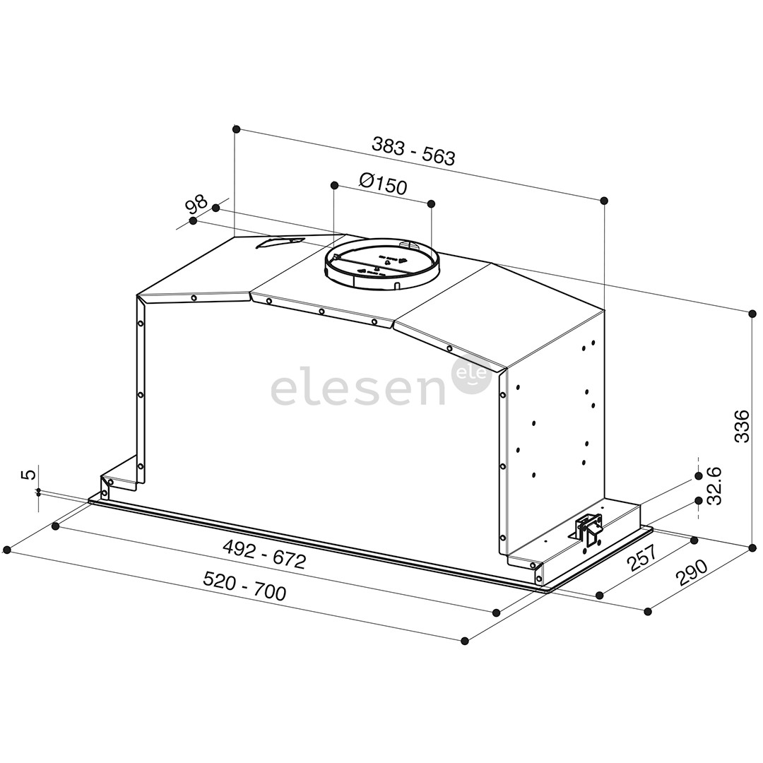 Faber BI-AIR KL A52, 670 m³/h, stainless steel - Built-in cooker hood
