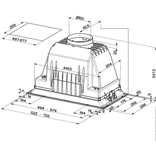 Faber INKA PLUS HCS X A52, 590 м³/ч, нерж. сталь - Интегрируемая вытяжка
