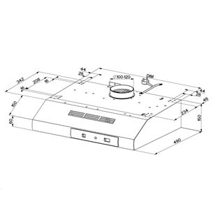 Gartraukis Faber 741 BASE BK A60, 295 m³/h, juodas Prekė - 300.0557.497