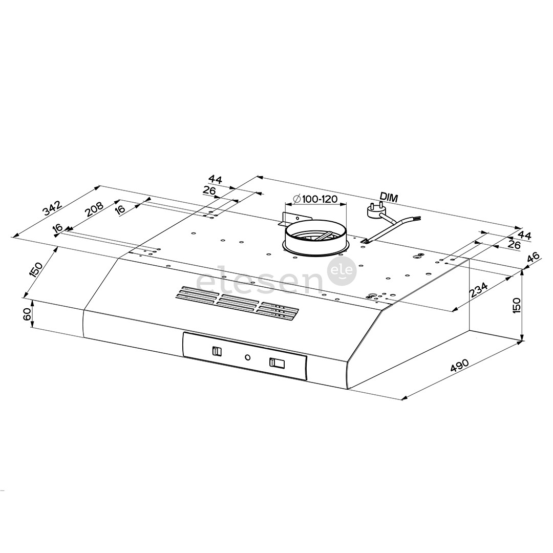 Faber 741 BASE BK A60, 295 m³/h, black - Cooker hood