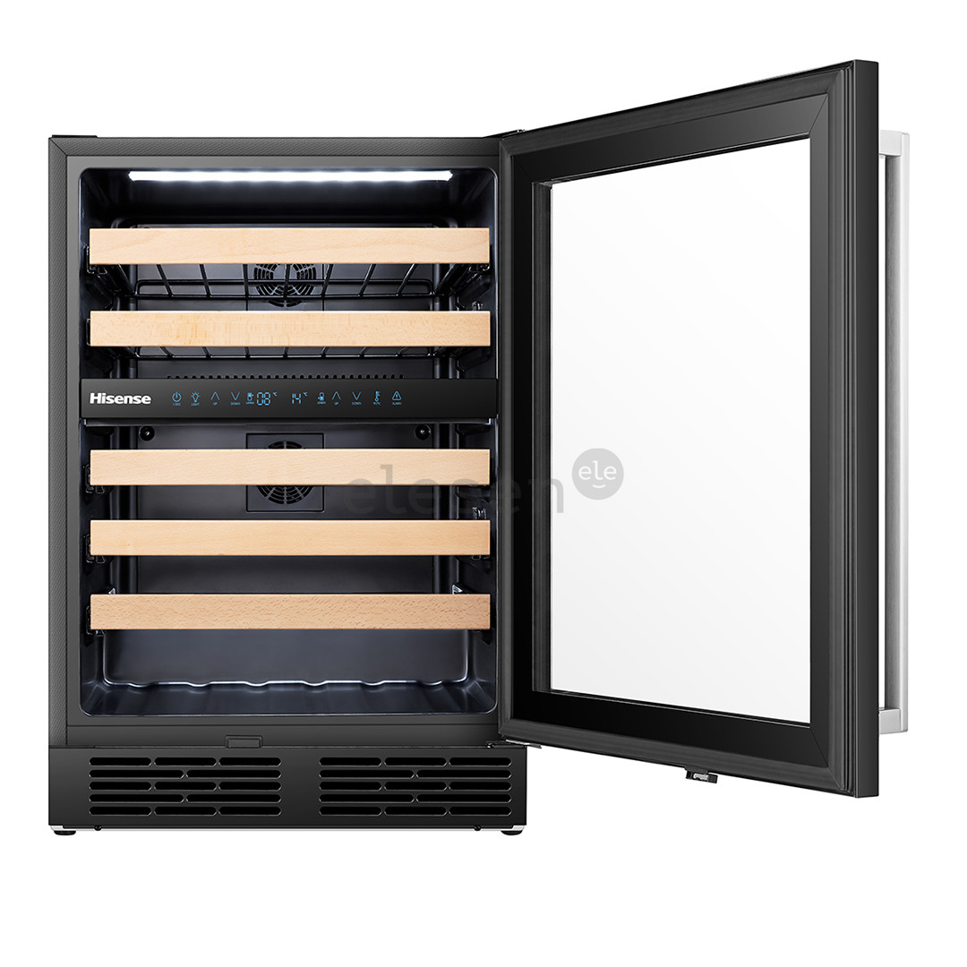 Hisense, iki 46 butelių, juodas - Vyno šaldytuvas