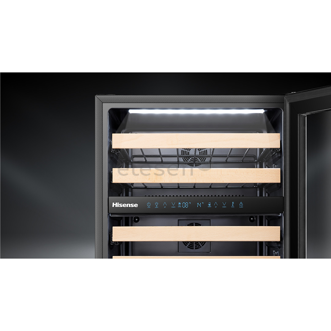 Hisense, iki 46 butelių, juodas - Vyno šaldytuvas