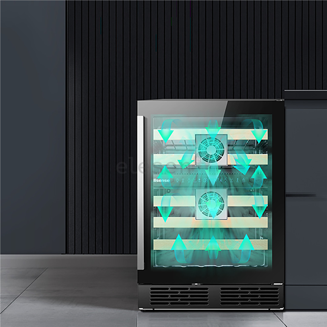 Hisense, iki 46 butelių, juodas - Vyno šaldytuvas