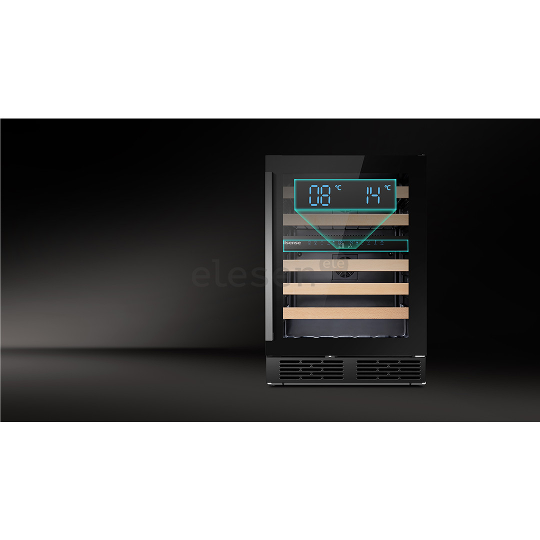 Hisense, iki 46 butelių, juodas - Vyno šaldytuvas