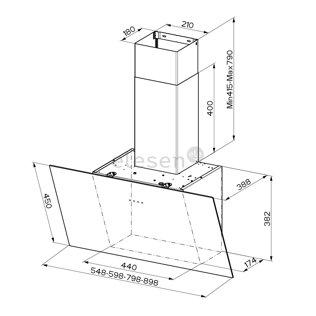 Faber TWEET EV8 LED BK A55, 710 м³/ч, черный - Вытяжка