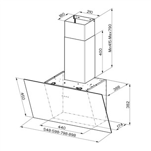 Gartraukis Faber TWEET EV8 LED WH A55, 710 m³/h, baltas Prekė - 330.0529.665