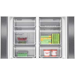 Bosch Series 4, No Frost, 605 L, 183 cm, juodo nerūdijančio plieno - SBS Šaldytuvas