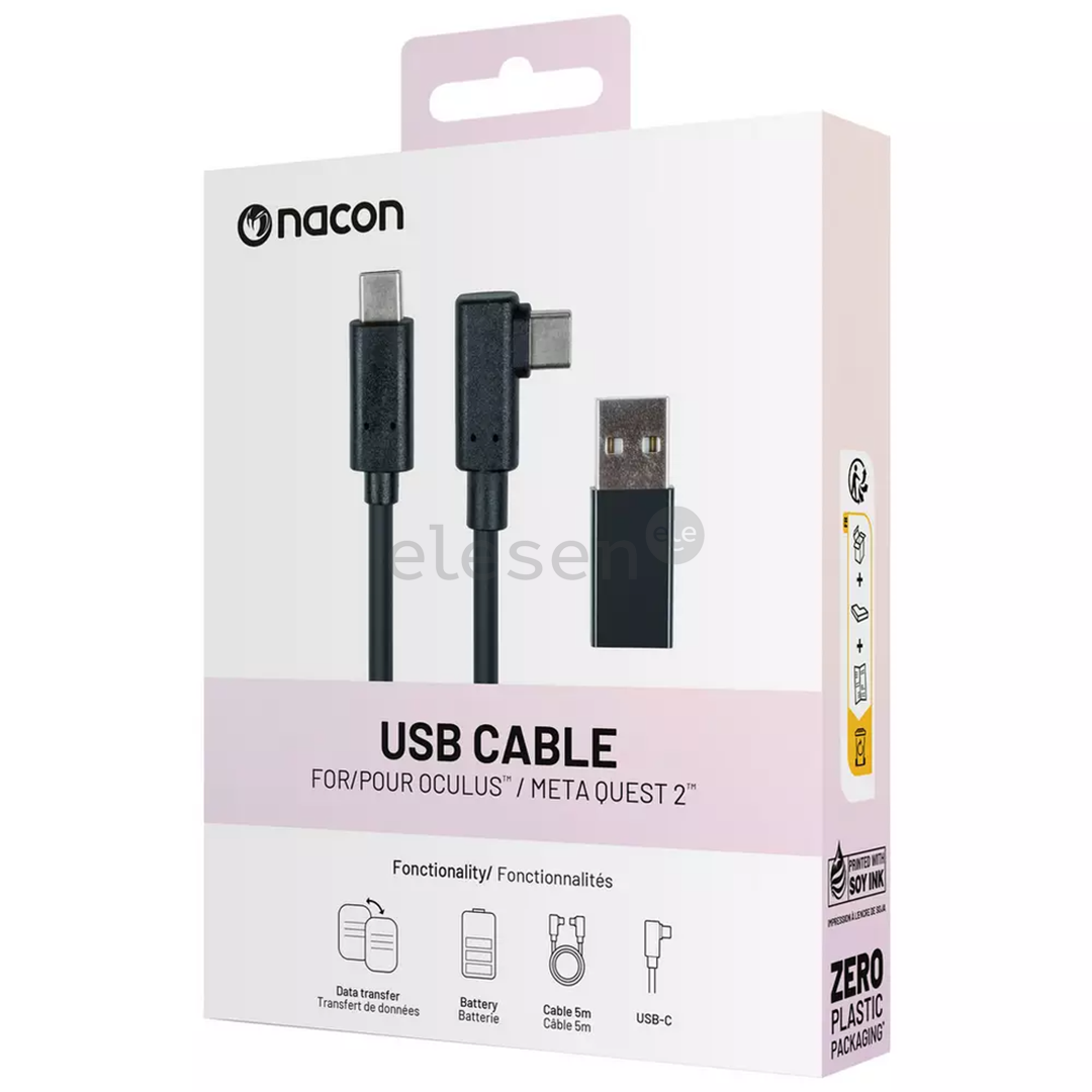 Nacon USB Cable for Oculus/Meta Quest 2, 5 m, black - USB cable Item - 3665962019346