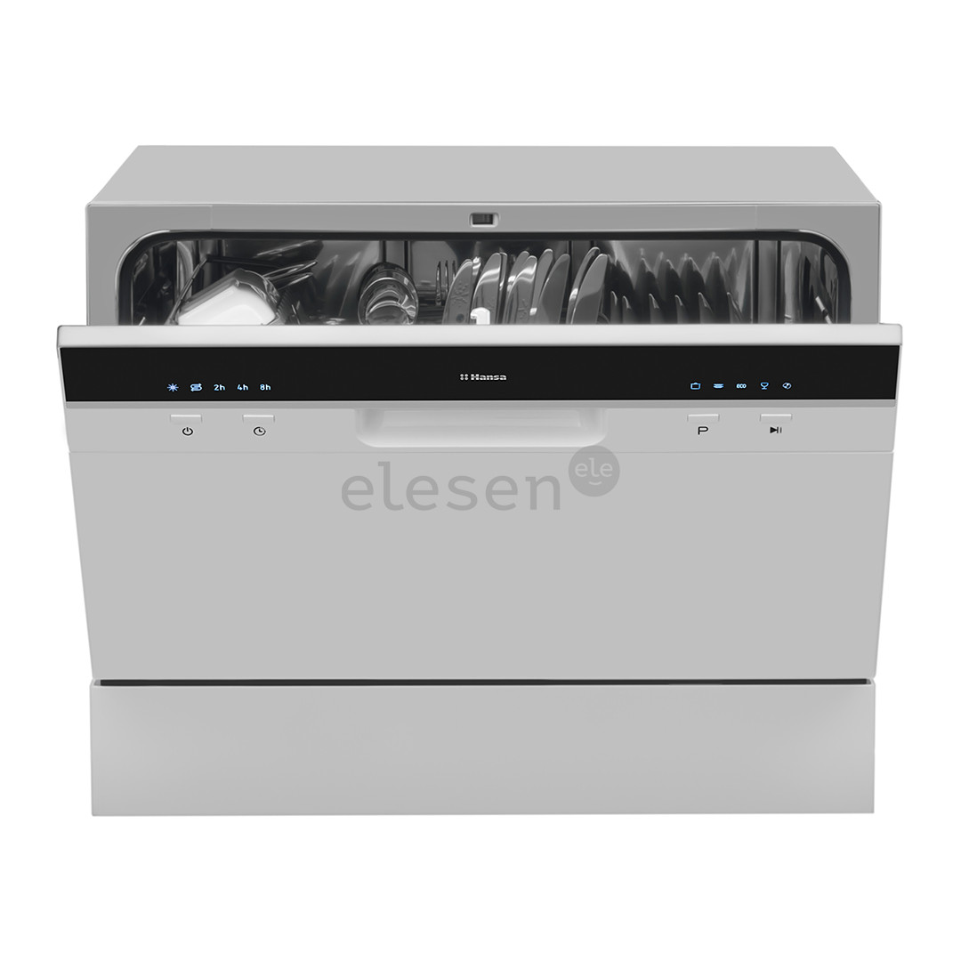 Hansa, mini, 6 place settings, silver - Free standing dishwasher