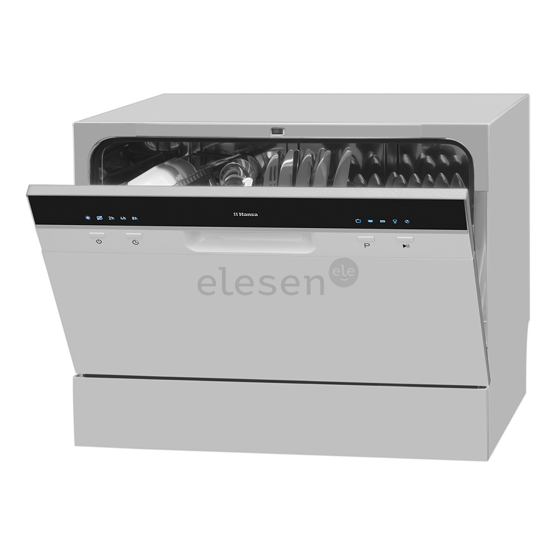 Hansa, mini, 6 place settings, silver - Free standing dishwasher