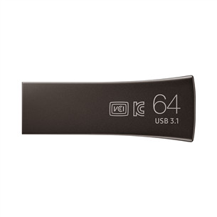 USB atmintinė Samsung BAR Plus, USB 3.1, 64 GB, titan gray Prekė - MUF-64BE4/APC