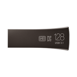 USB atmintinė Samsung BAR Plus, USB 3.1, 128 GB, titan gray Prekė - MUF-128BE4/APC
