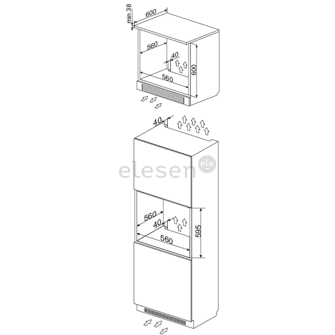 Orkaitė Hansa Prekė - BOEI684605, 9 funkcijos, 77 L