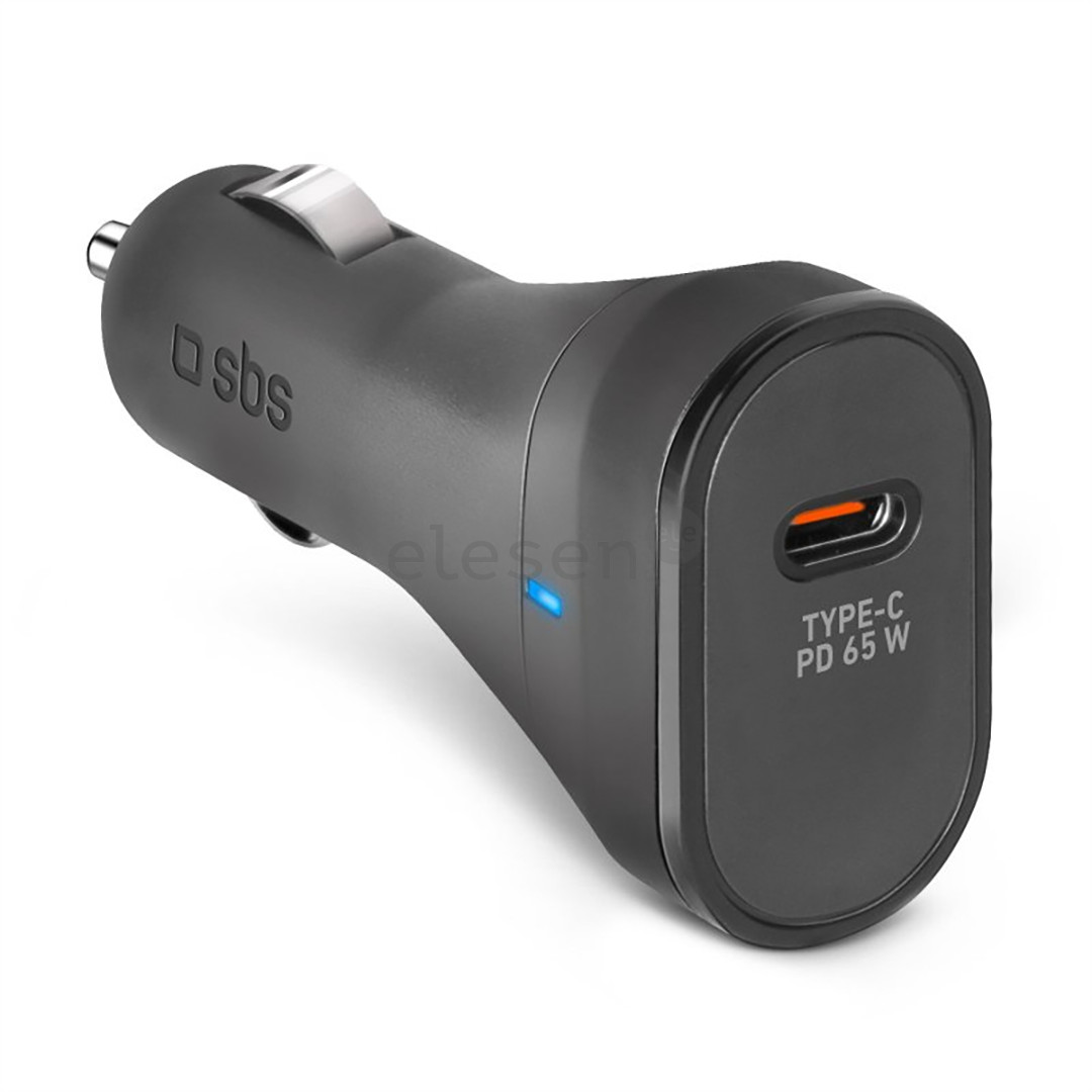 SBS, USB-C, 65 W, juodas - Automobilinis įkroviklis