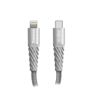 SBS Extreme Charging Cable, USB-C - Lightning, 1,5 m, gray - Cable Item - TECABLEUNRELTCK TECABLEUNRELTCK